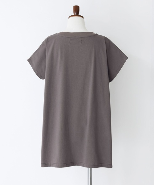 n'OrLABEL(ノアールレーベル)の「配色ドットプリントフレンチスリーブTシャツ(Tシャツ/カットソー・レディース・オフホワイト/チャコール・2/1)」の19枚目の写真