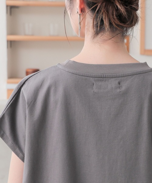 n'OrLABEL(ノアールレーベル)の「配色ドットプリントフレンチスリーブTシャツ(Tシャツ/カットソー・レディース・オフホワイト/チャコール・2/1)」の22枚目の写真
