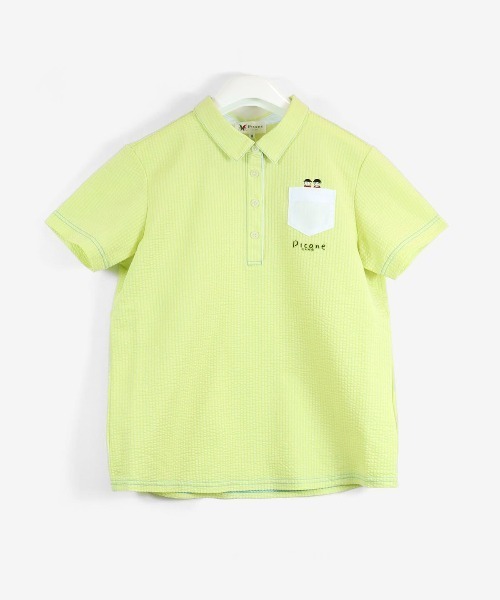 Picone Club｜【メンズ】鉛筆ボーダー半袖ポロシャツ | Rakuten