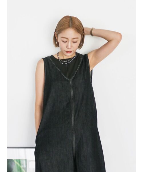 【ジュン】バックオープンデニムサロペット バックオープンデニムサロペット（つなぎ/オールインワン