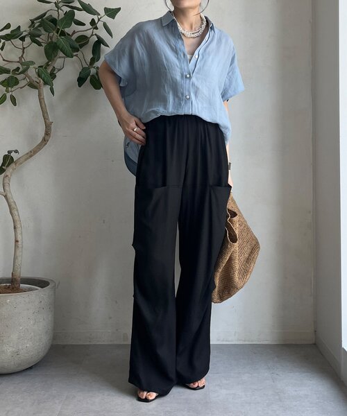 DouDou（ドゥドゥ）の「リヨセル2WAYカーゴパンツ（その他パンツ・レディース・ブラック/アイボリー/ピンク・FREE）」の14枚目の写真