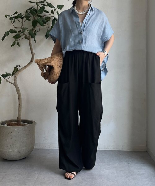 DouDou（ドゥドゥ）の「リヨセル2WAYカーゴパンツ（その他パンツ・レディース・ブラック/アイボリー/ピンク・FREE）」の15枚目の写真