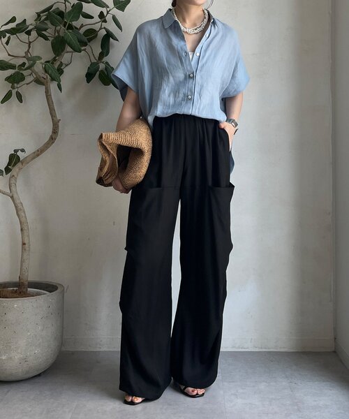 DouDou（ドゥドゥ）の「リヨセル2WAYカーゴパンツ（その他パンツ・レディース・ブラック/アイボリー/ピンク・FREE）」の16枚目の写真