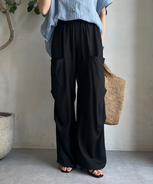 DouDou（ドゥドゥ）の「リヨセル2WAYカーゴパンツ（その他パンツ・レディース・ブラック/アイボリー/ピンク・FREE）」の19枚目の写真