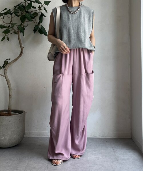 DouDou（ドゥドゥ）の「リヨセル2WAYカーゴパンツ（その他パンツ・レディース・ブラック/アイボリー/ピンク・FREE）」の22枚目の写真