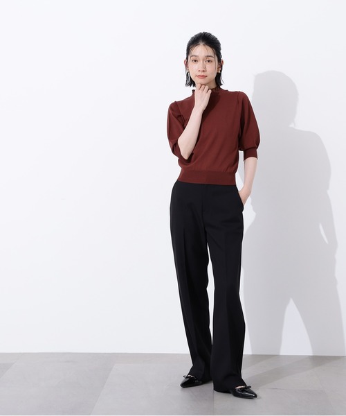 N.（N. Natural Beauty Basic）（エヌエヌナチュラルビューティーベーシック）の「フリルネックフォルムスリーブニット（ニット/セーター・レディース・ブラック系その他/ブラウン/ライム・MEDIUM）」の18枚目の写真