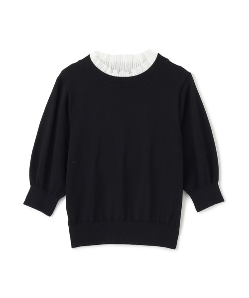 N.（N. Natural Beauty Basic）（エヌエヌナチュラルビューティーベーシック）の「フリルネックフォルムスリーブニット（ニット/セーター・レディース・ブラック系その他/ブラウン/ライム・MEDIUM）」の15枚目の写真