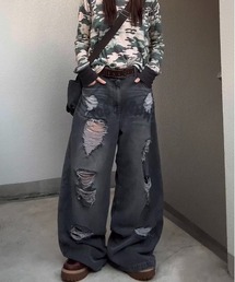 WudgeBoy（ワッジボーイ）の「damage print denim（デニムパンツ）」