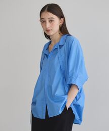 イェッカ ヴェッカ YECCA VECCA リボンデザインブラウス （ブルー） 配色リボンブラウス/YECCA VECCA（イェッカ ヴェッカ）の