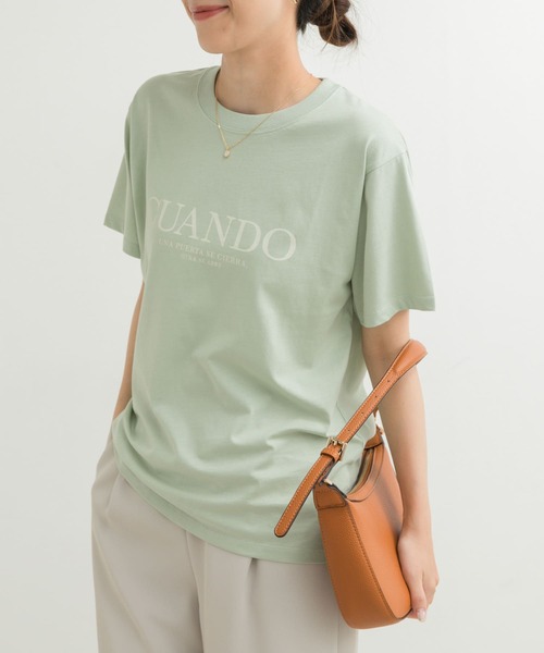 URBAN RESEARCH DOORS（アーバンリサーチドアーズ）の「ロゴプリントTシャツ（Tシャツ/カットソー・レディース・ネイビー/オフホワイト/ミント・MEDIUM）」の2枚目の写真