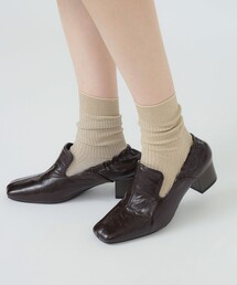 B:MING by BEAMS | ギャザー ヒール ローファー（22.5～24.5cm）(ローファー)