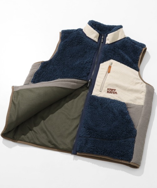KRIFF MAYER(クリフメイヤー)の「シャギーボアベスト(ベスト・メンズ・グレー/ナチュラル/グリーン/ブラウン/ネイビー/カラフル/ブラック・MEDIUM/X-LARGE/LARGE)」の6枚目の写真