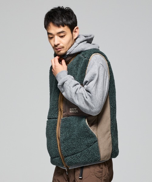 KRIFF MAYER(クリフメイヤー)の「シャギーボアベスト(ベスト・メンズ・グレー/ナチュラル/グリーン/ブラウン/ネイビー/カラフル/ブラック・MEDIUM/X-LARGE/LARGE)」の5枚目の写真