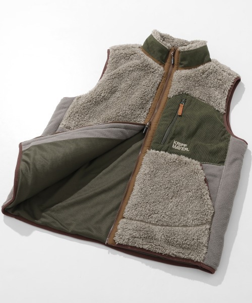 KRIFF MAYER(クリフメイヤー)の「シャギーボアベスト(ベスト・メンズ・グレー/ナチュラル/グリーン/ブラウン/ネイビー/カラフル/ブラック・MEDIUM/X-LARGE/LARGE)」の8枚目の写真