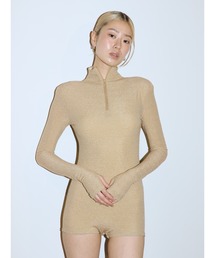 DLESS（ドレス）の「Half zipup bodysuits/ハーフジップロングスリーブボディスーツ（Tシャツ/カットソー）」