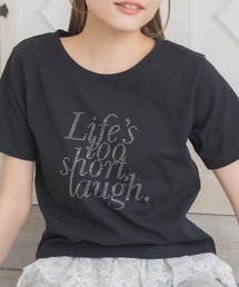 ラインストーンロゴTEE