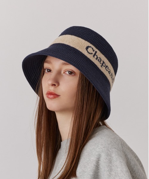 Chapeau d' O（シャポードオー）の「Chapeau d' O  TM Jacquard Logo Bucket / シャポードオー（ハット・レディース・ワイン/ベージュ/ネイビー・M/57.5cm）」の3枚目の写真