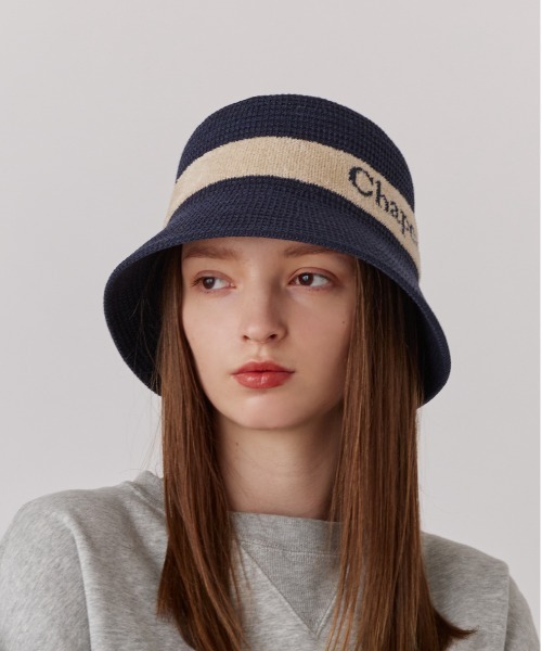 Chapeau d' O（シャポードオー）の「Chapeau d' O  TM Jacquard Logo Bucket / シャポードオー（ハット・レディース・ワイン/ベージュ/ネイビー・M/57.5cm）」の8枚目の写真