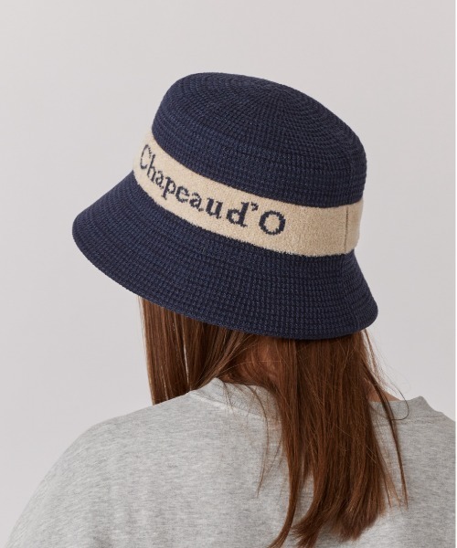 Chapeau d' O（シャポードオー）の「Chapeau d' O  TM Jacquard Logo Bucket / シャポードオー（ハット・レディース・ワイン/ベージュ/ネイビー・M/57.5cm）」の9枚目の写真