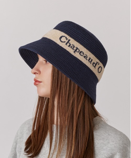 Chapeau d' O（シャポードオー）の「Chapeau d' O  TM Jacquard Logo Bucket / シャポードオー（ハット・レディース・ワイン/ベージュ/ネイビー・M/57.5cm）」の10枚目の写真