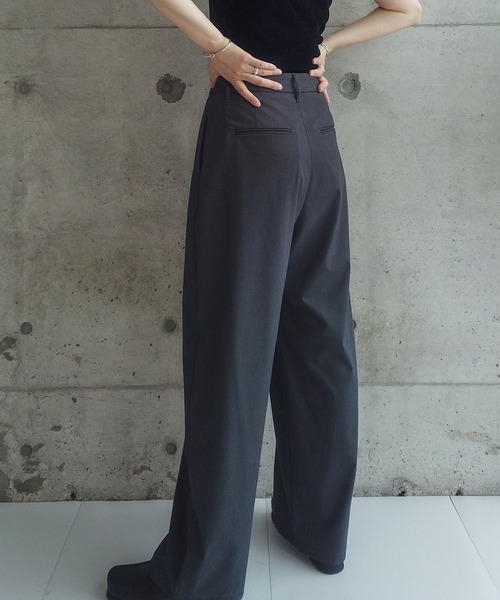 ZOZOMARKET(ゾゾマーケット)の「ZOZOMARKET by RIKA-ファインツイルワイドスラックス(スラックス・レディース・チャコールグレー/ブラック/ネイビー・マルチサイズ)」の7枚目の写真