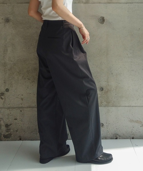 ZOZOMARKET(ゾゾマーケット)の「ZOZOMARKET by RIKA-ファインツイルワイドスラックス(スラックス・レディース・チャコールグレー/ブラック/ネイビー・マルチサイズ)」の12枚目の写真