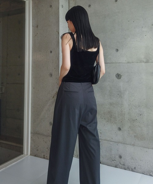 ZOZOMARKET(ゾゾマーケット)の「ZOZOMARKET by RIKA-ファインツイルワイドスラックス(スラックス・レディース・チャコールグレー/ブラック/ネイビー・マルチサイズ)」の17枚目の写真