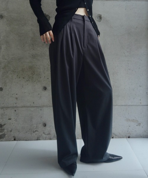 ZOZOMARKET(ゾゾマーケット)の「ZOZOMARKET by RIKA-ファインツイルワイドスラックス(スラックス・レディース・チャコールグレー/ブラック/ネイビー・マルチサイズ)」の20枚目の写真