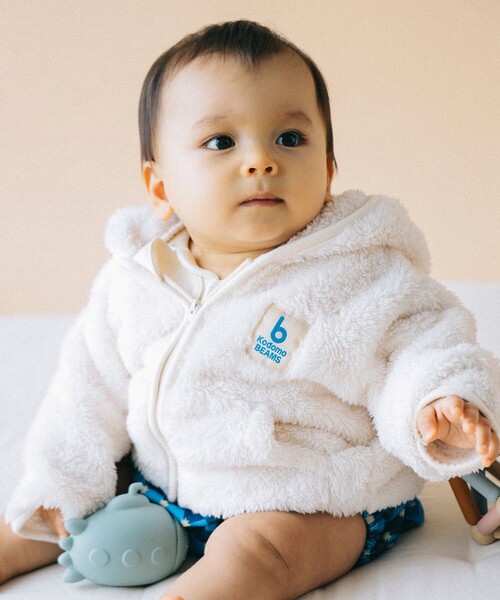 こども ビームス（コドモビームス）の「ジップ ボア フーディ 2025FW（70～110cm）（その他アウター・キッズ・ホワイト系その他5/ブラウン系その他4・70/80/90t/100/110）」の3枚目の写真