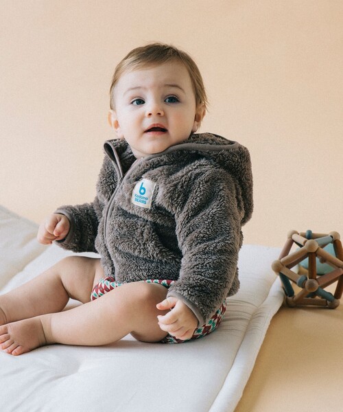 こども ビームス（コドモビームス）の「ジップ ボア フーディ 2025FW（70～110cm）（その他アウター・キッズ・ホワイト系その他5/ブラウン系その他4・70/80/90t/100/110）」の5枚目の写真