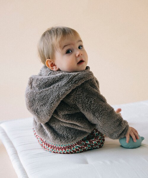 こども ビームス（コドモビームス）の「ジップ ボア フーディ 2025FW（70～110cm）（その他アウター・キッズ・ホワイト系その他5/ブラウン系その他4・70/80/90t/100/110）」の6枚目の写真