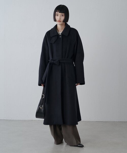 Lui's（ルイス）の「ビーバーメルトンボリュームコート（ステンカラーコート・レディース・ブラック/チャコールグレー・FREE）」の21枚目の写真