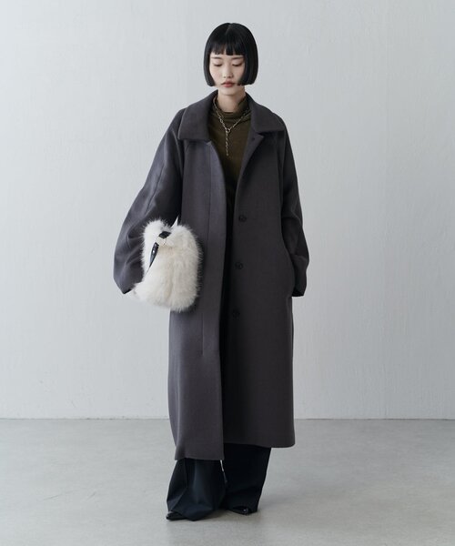 タグ付き　新品未使用　lui's メルトンボリュームコート ビーバーメルトンボリュームロングコート（ステンカラーコート