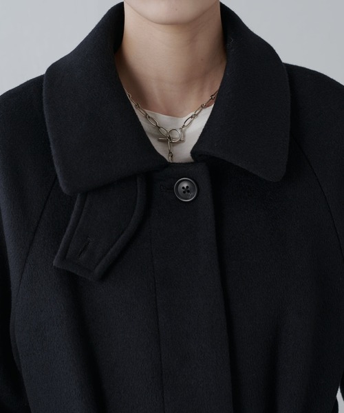 Lui's（ルイス）の「ビーバーメルトンボリュームコート（ステンカラーコート・レディース・ブラック/チャコールグレー・FREE）」の8枚目の写真