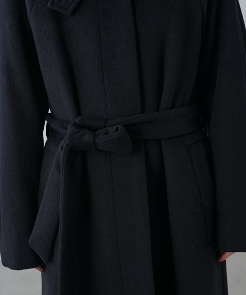 Lui's（ルイス）の「ビーバーメルトンボリュームコート（ステンカラーコート・レディース・ブラック/チャコールグレー・FREE）」の9枚目の写真