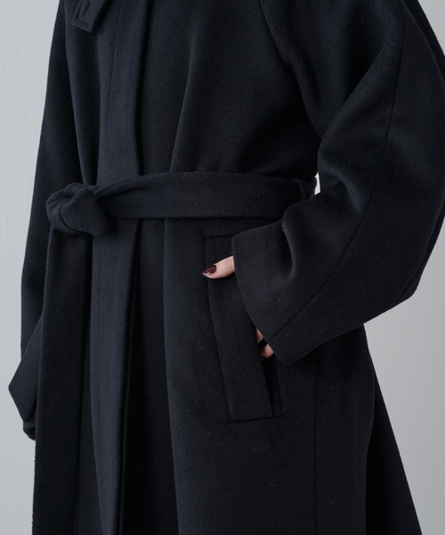 Lui's（ルイス）の「ビーバーメルトンボリュームコート（ステンカラーコート・レディース・ブラック/チャコールグレー・FREE）」の10枚目の写真