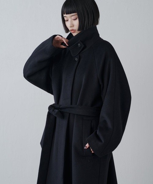 Lui's（ルイス）の「ビーバーメルトンボリュームコート（ステンカラーコート・レディース・ブラック/チャコールグレー・FREE）」の20枚目の写真