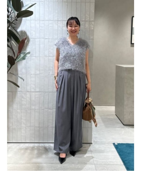 altureville グレー ニット ラメ ドライシャギープルオーバー altureville グレー ニット ラメ ドライシャギープルオーバー