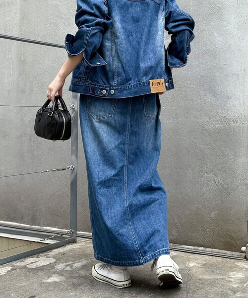 fredy emue（フレディエミュ）の「ノーカラーコンパクトデニムジャケット（デニムジャケット・レディース・ピンク/ブラウン/ブルー・38）」の17枚目の写真