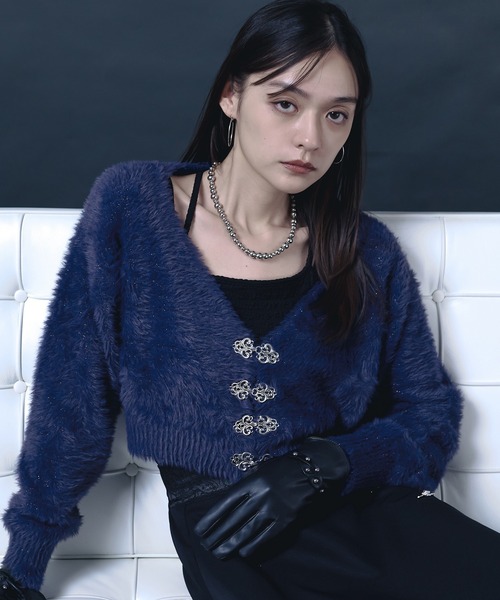 チャイナメタルボタンシャギーカーディガン（カーディガン/ボレロ