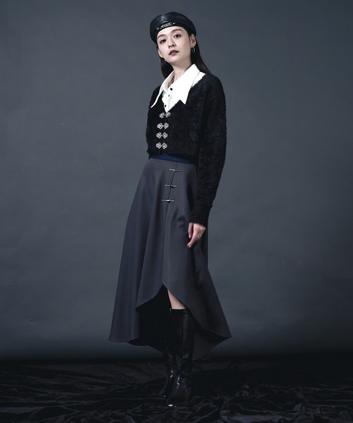 Ellno de Mavie（エルノデメヴィ）の「チャイナメタルボタンシャギーカーディガン（カーディガン/ボレロ・レディース・ブルー/ブラック/パープル・FREE）」の20枚目の写真