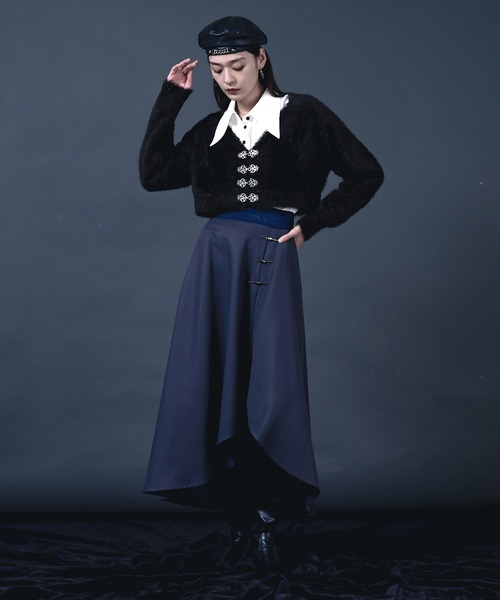 Ellno de Mavie（エルノデメヴィ）の「チャイナメタルボタンシャギーカーディガン（カーディガン/ボレロ・レディース・ブルー/ブラック/パープル・FREE）」の21枚目の写真