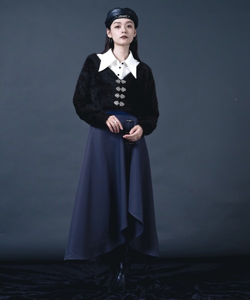 Ellno de Mavie（エルノデメヴィ）の「チャイナメタルボタンシャギーカーディガン（カーディガン/ボレロ・レディース・ブルー/ブラック/パープル・FREE）」の22枚目の写真