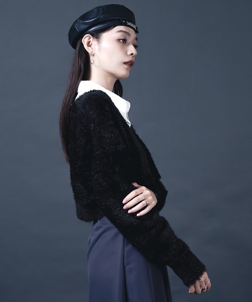 Ellno de Mavie（エルノデメヴィ）の「チャイナメタルボタンシャギーカーディガン（カーディガン/ボレロ・レディース・ブルー/ブラック/パープル・FREE）」の17枚目の写真