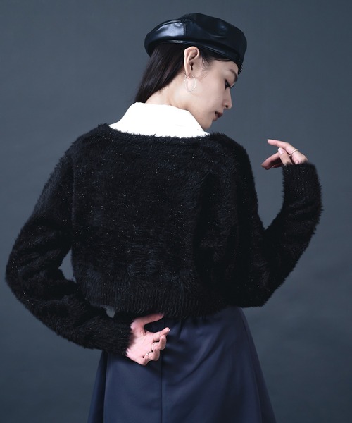 Ellno de Mavie（エルノデメヴィ）の「チャイナメタルボタンシャギーカーディガン（カーディガン/ボレロ・レディース・ブルー/ブラック/パープル・FREE）」の19枚目の写真