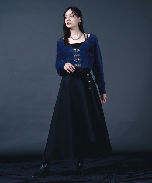 Ellno de Mavie（エルノデメヴィ）の「チャイナメタルボタンシャギーカーディガン（カーディガン/ボレロ・レディース・ブルー/ブラック/パープル・FREE）」の8枚目の写真