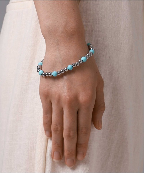 LION HEART（ライオンハート）の「【限定展開】“LH-1”インナーチェーンビーズブレスレット（6mm）/ステンレススティール【LION HEART / ライオンハート】（ブレスレット・メンズ・ターコイズブルー/ダークブラック/ライトブラック・ONE SIZE）」の21枚目の写真