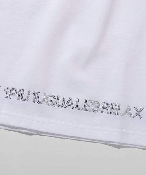 1PIU1UGUALE3 RELAX (ウノピゥウノウグァーレトレ リラックス)の「1PIU1UGUALE3 RELAX(ウノピゥウノウグァーレトレ リラックス)シルケット素材 ラインストーン ブランドロゴ ロングTシャツ 長袖Tシャツ(Tシャツ/カットソー・メンズ・ホワイト/ベージュ/ブラック・S/M/L/XL/XXL)」の11枚目の写真