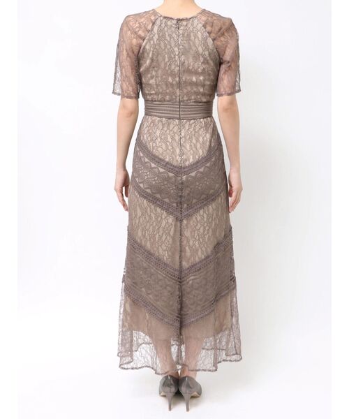 復刻】LADYショルダーギャザーレースマキシワンピース（ドレス