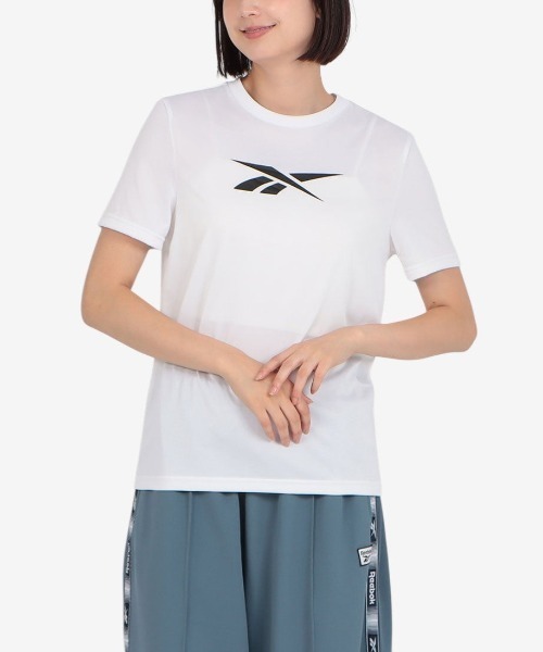 Reebok（リーボック）の「ロゴ トレーニング Tシャツ / CASIDY CORE SS TOP（Tシャツ/カットソー・レディース・ブラック/パープル・MEDIUM/SMALL/X-SMALL）」の3枚目の写真